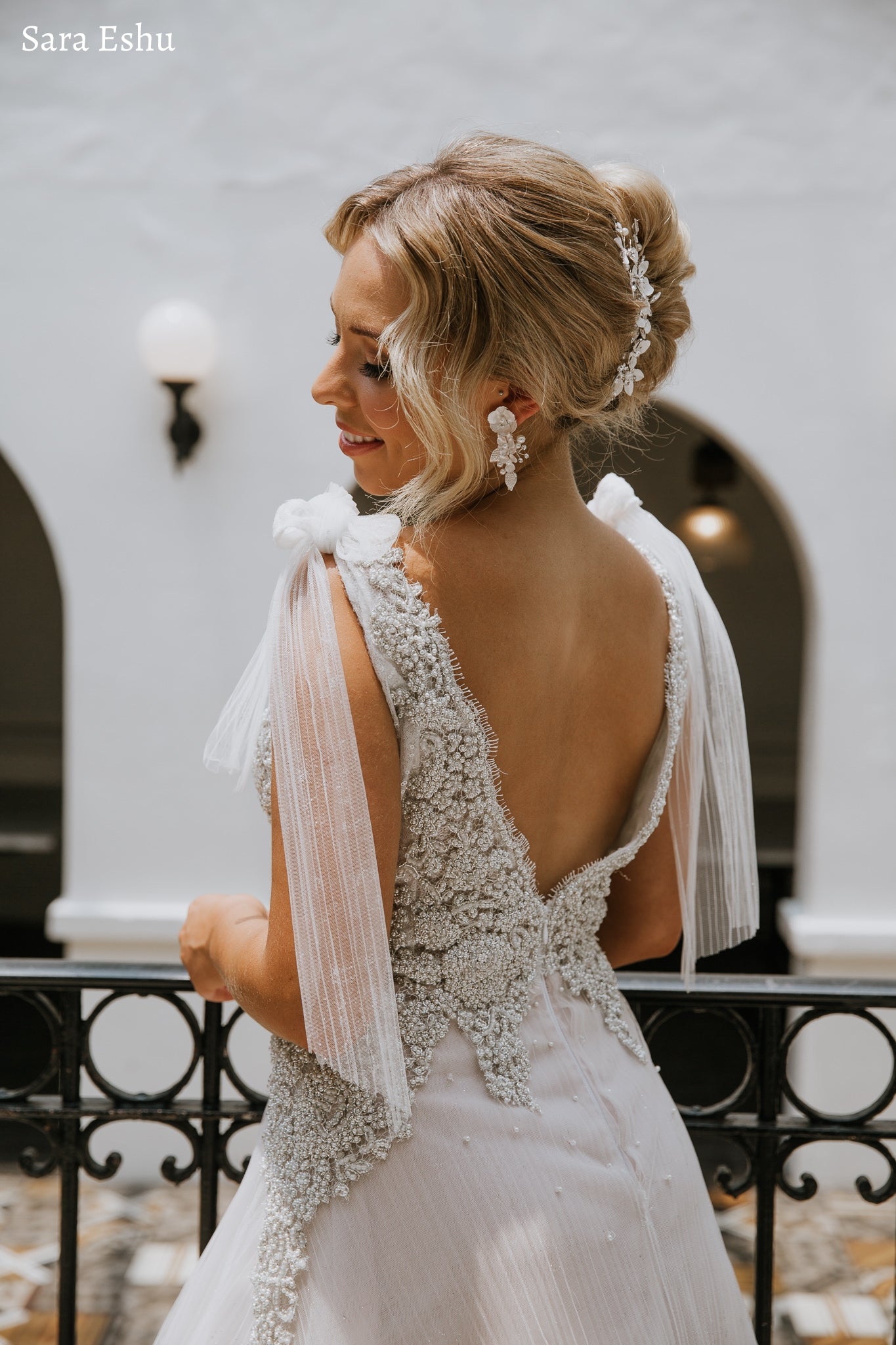 Buy Aurelia - Floral Pearl Crystal Bridal Earrings online | The White Collection Australia