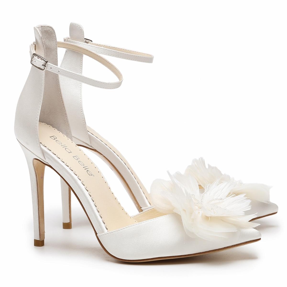Harlow - Ivory Silk Flower Bridal Pointed Heel