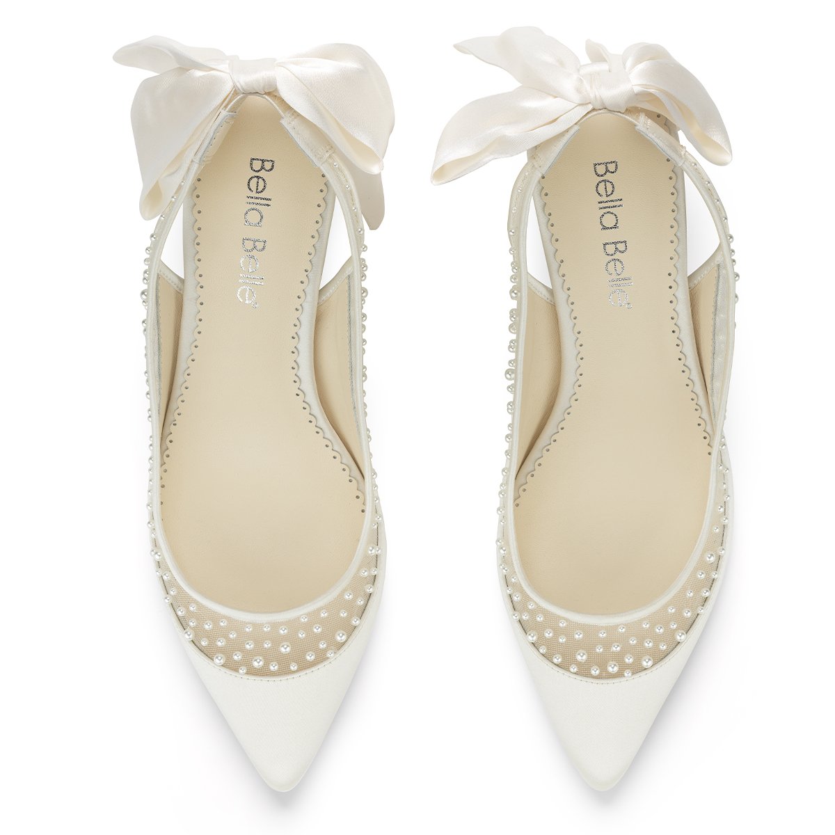 Georgia - Pearl Slingback Bow Kitten Heel