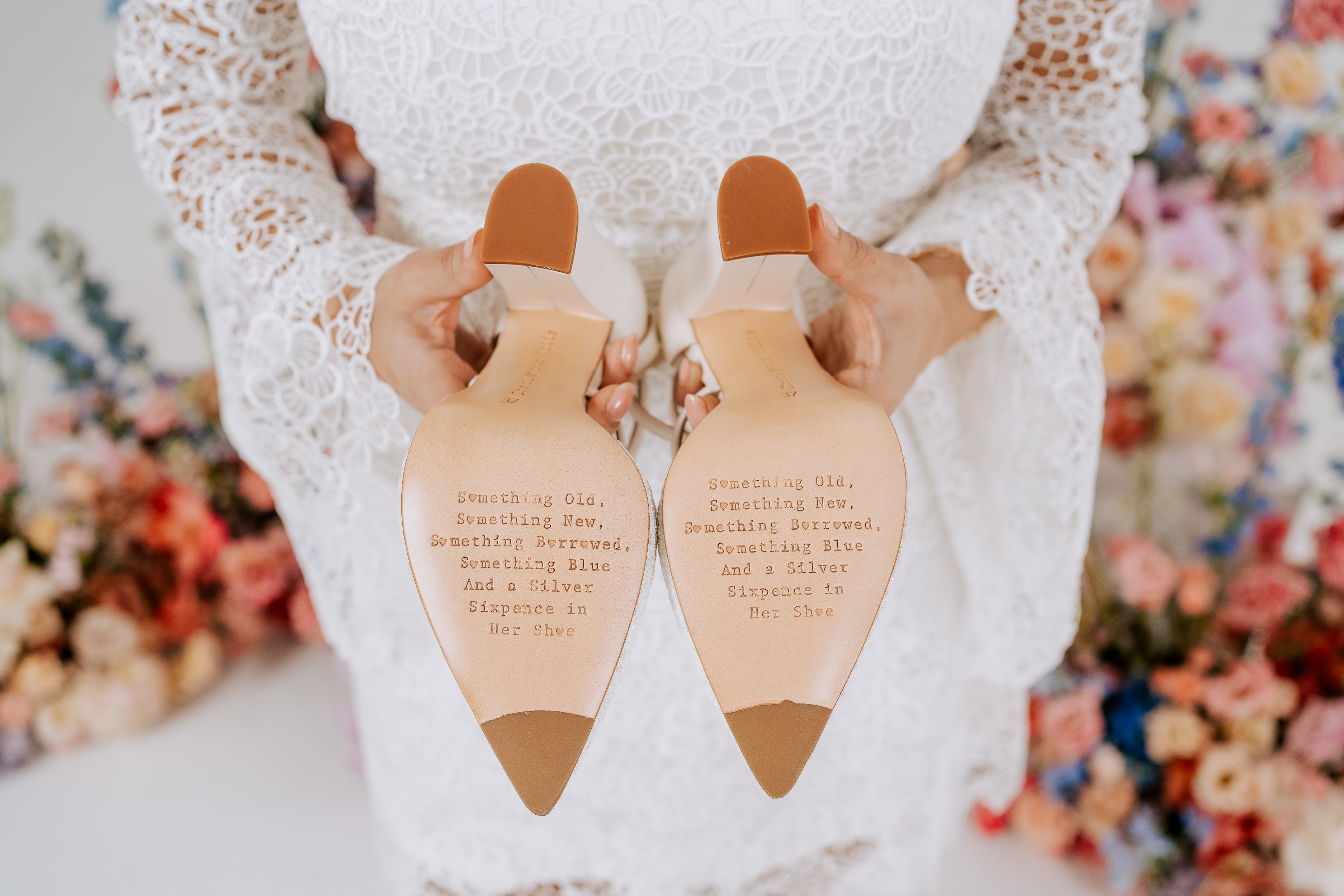 SAMPLE - January - Pearl Encrusted Pointed Bridal Block Heel - Size 5