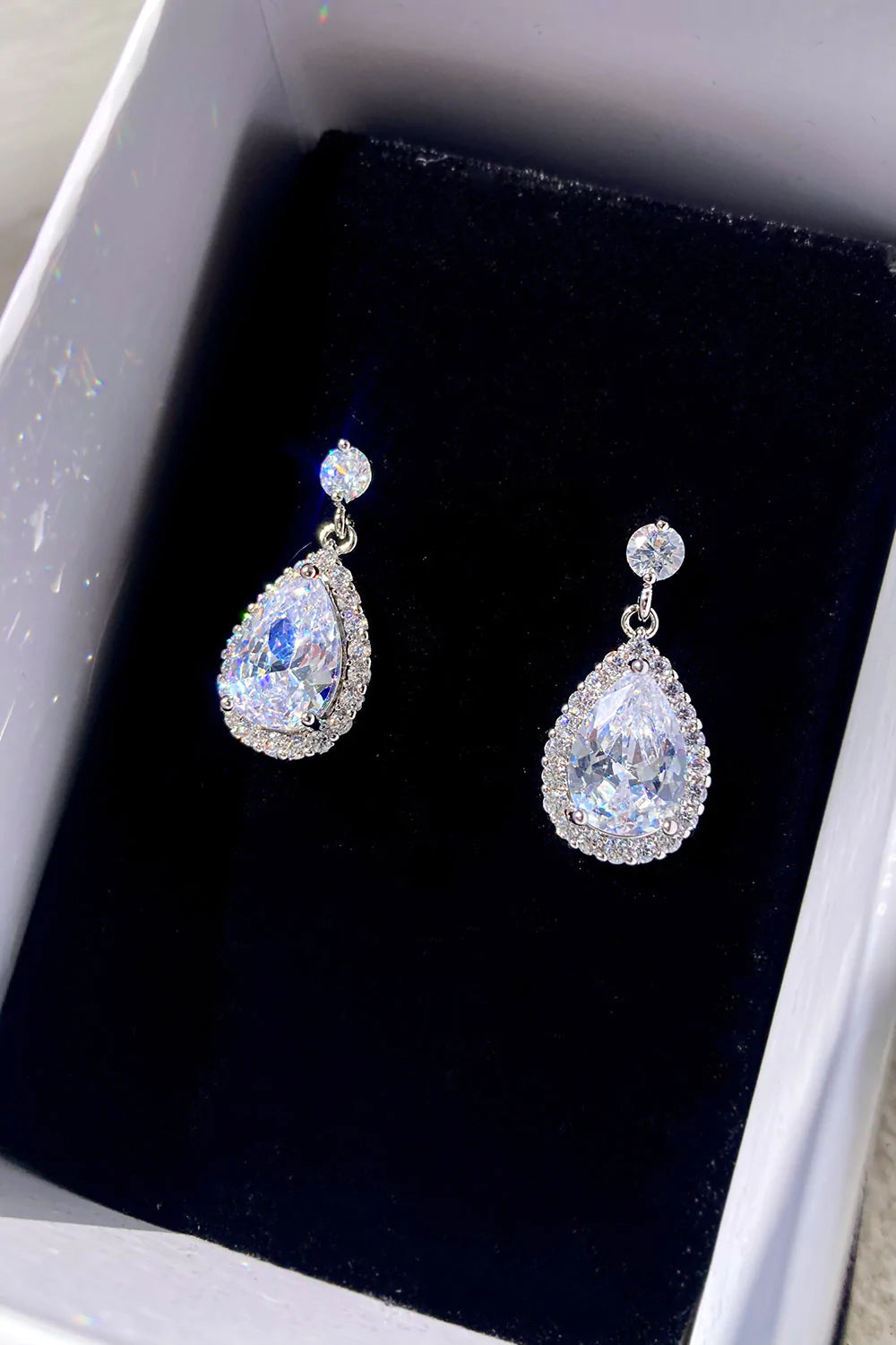 Buy Estelle - Dainty Crystal Bridal Drop Earrings online | The White Collection Australia