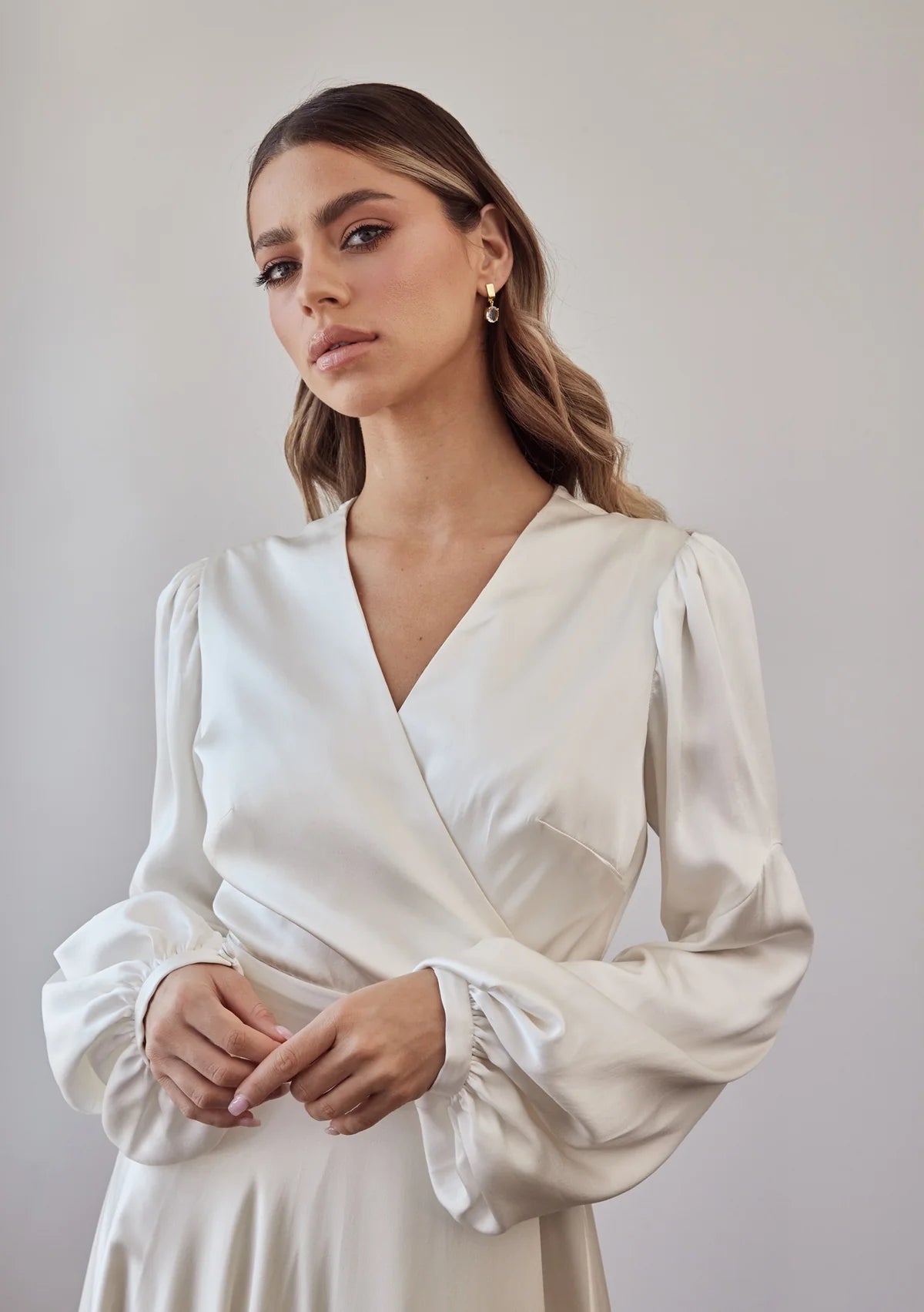 Buy Lola Knight - Ella - Crystal Quartz Earrings - 18CT Gold online | The White Collection Australia