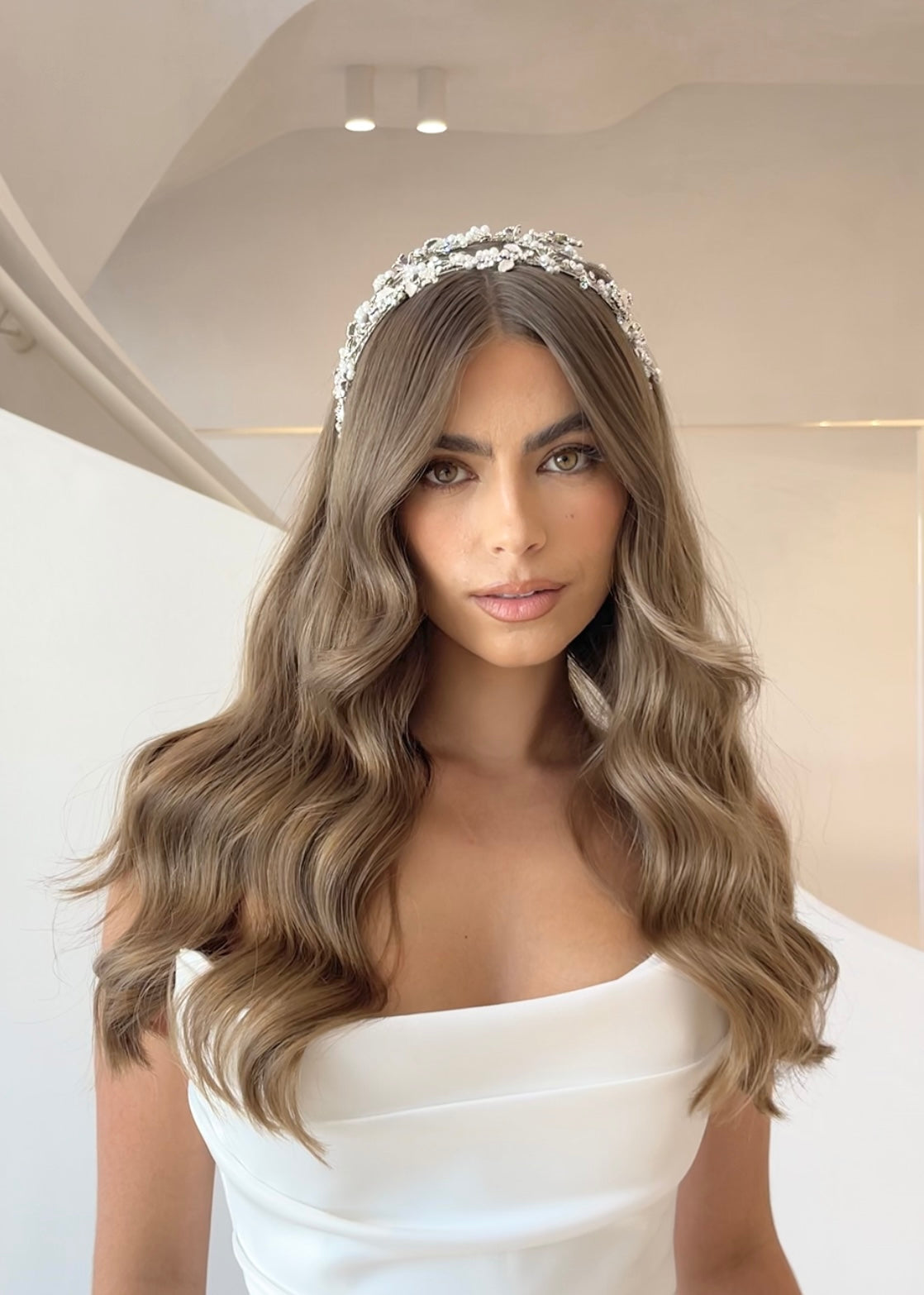 Buy Arlo - Floral Crystal & Pearl Bridal Double Headband online | The White Collection Australia