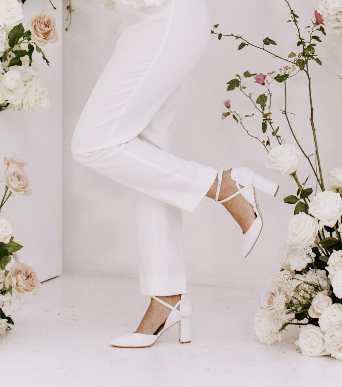 Buy Meg - Ivory Pearl Encrusted Pointed Bridal Heel online | The White Collection Australia