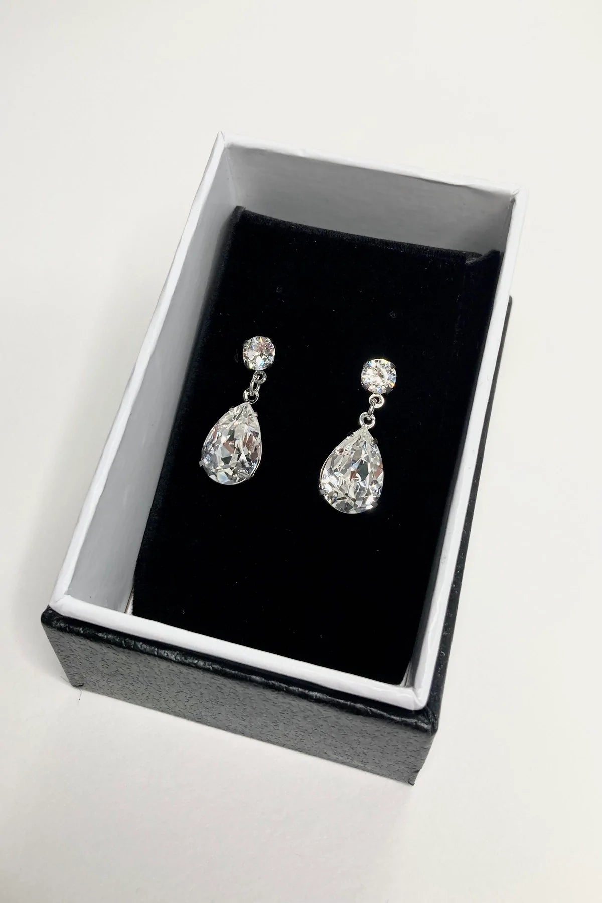Buy Hannah - Swarovski Pear Drop Bridal Earrings online | The White Collection Australia