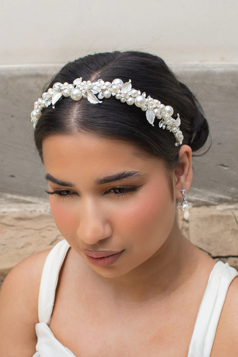 Buy Anne - Pearl Crystal Bridal Headband online | The White Collection Australia