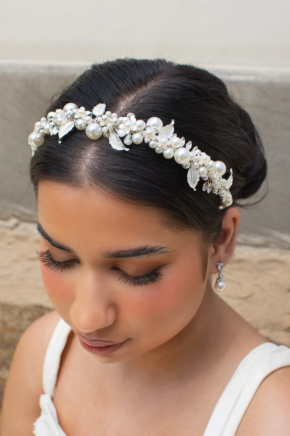 Buy Anne - Pearl Crystal Bridal Headband online | The White Collection Australia