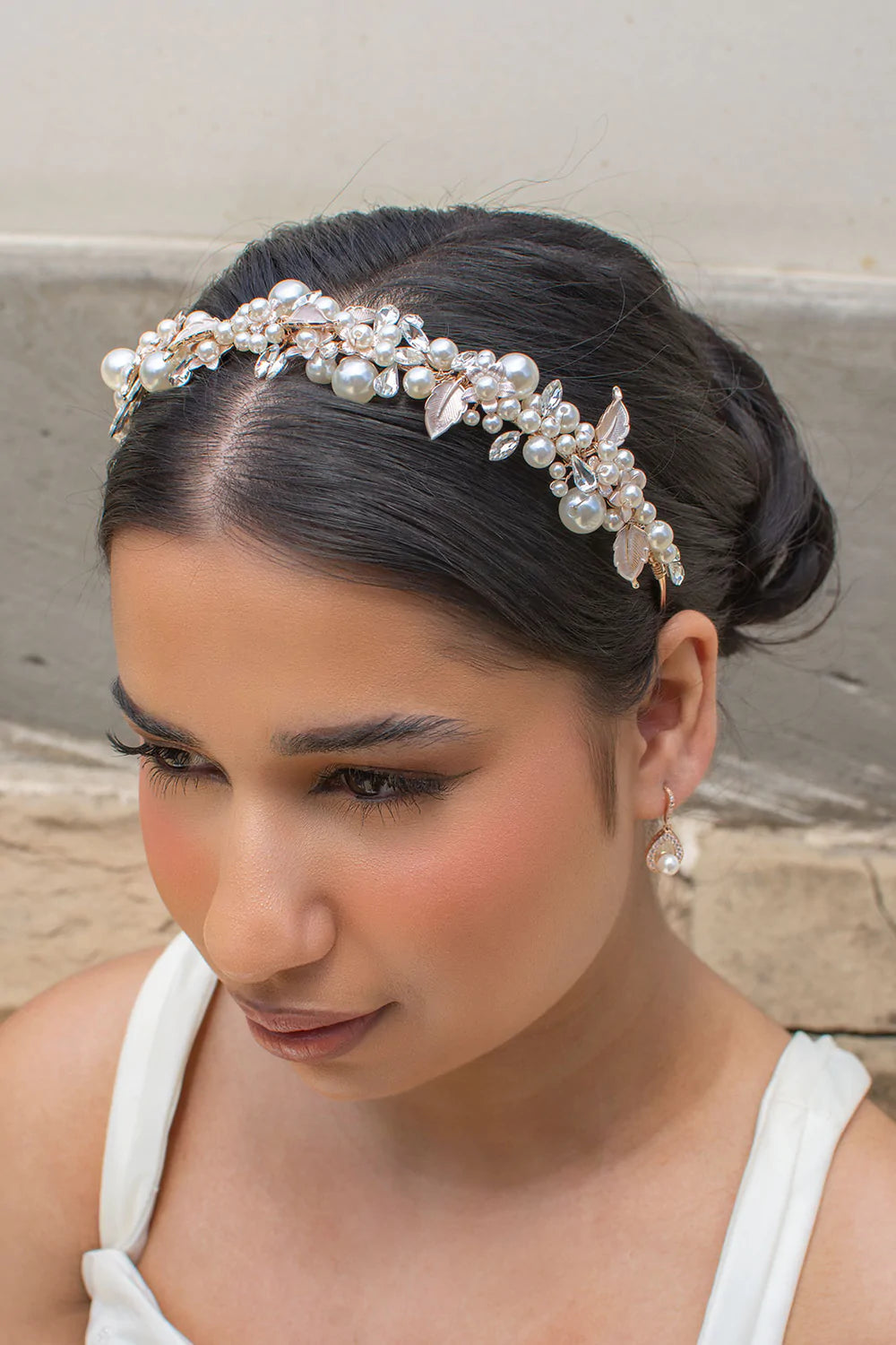 Buy Anne - Pearl Crystal Bridal Headband online | The White Collection Australia