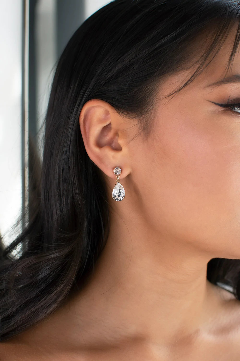 Buy Hannah - Swarovski Pear Drop Bridal Earrings online | The White Collection Australia