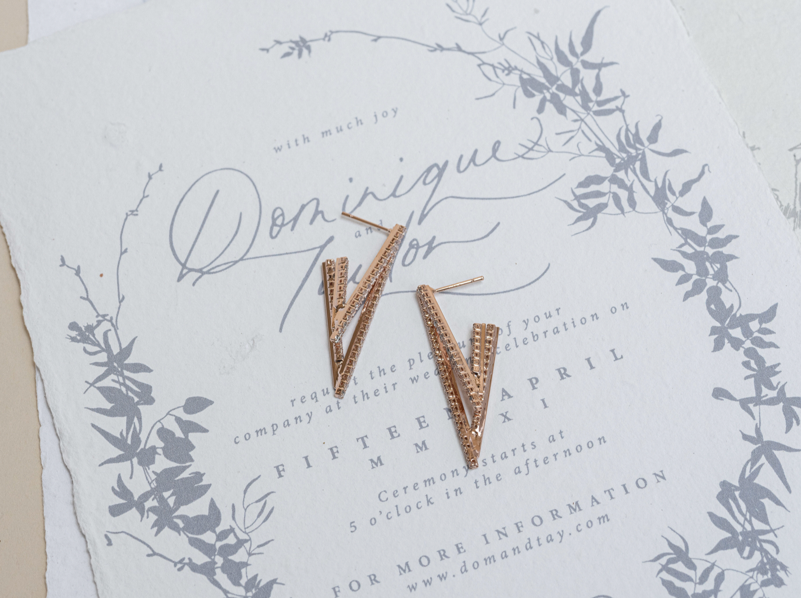 Buy Meribel - Modern Crystal Bridal Drop Earrings online | The White Collection Australia