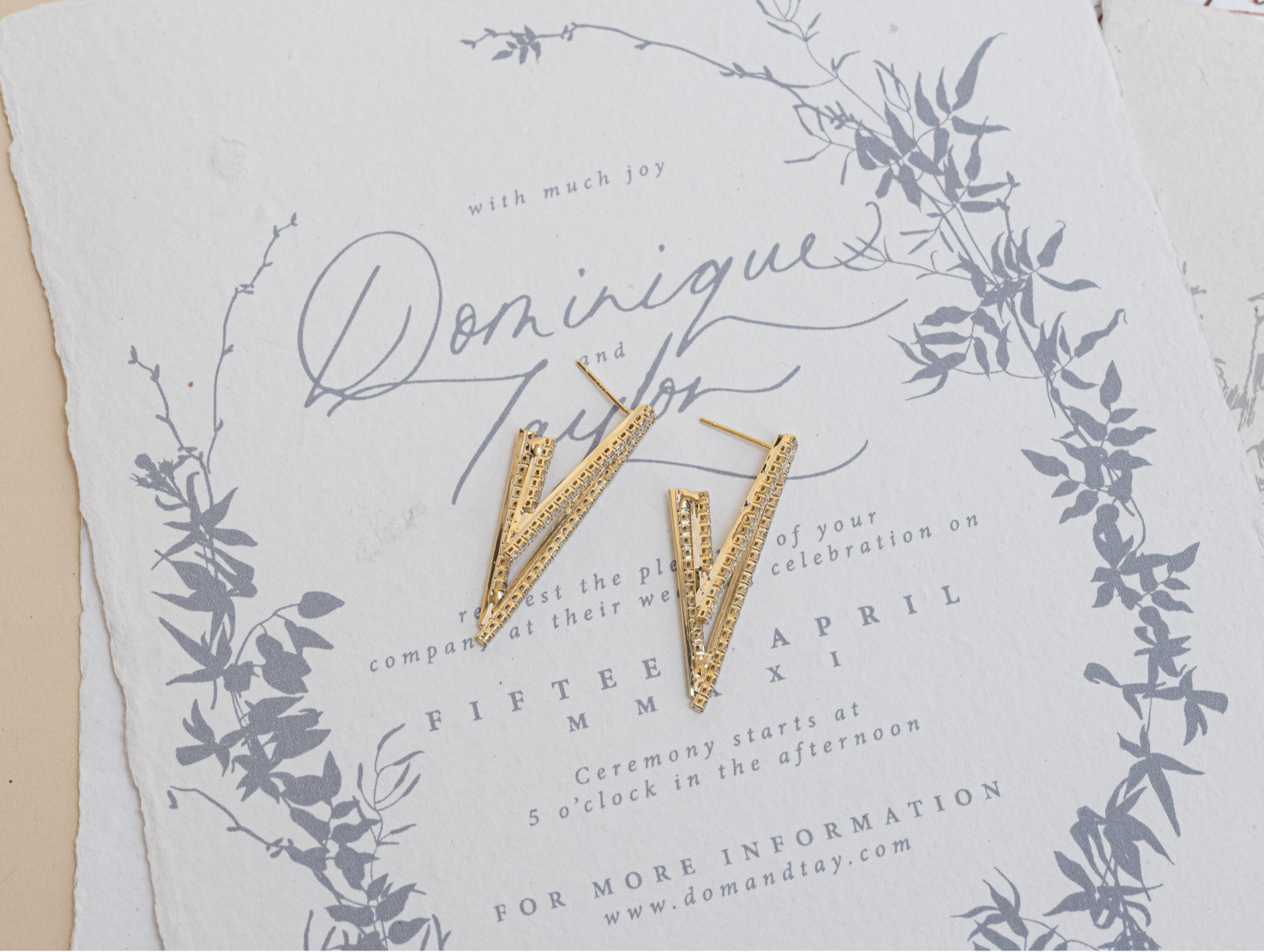 Buy Meribel - Modern Crystal Bridal Drop Earrings online | The White Collection Australia