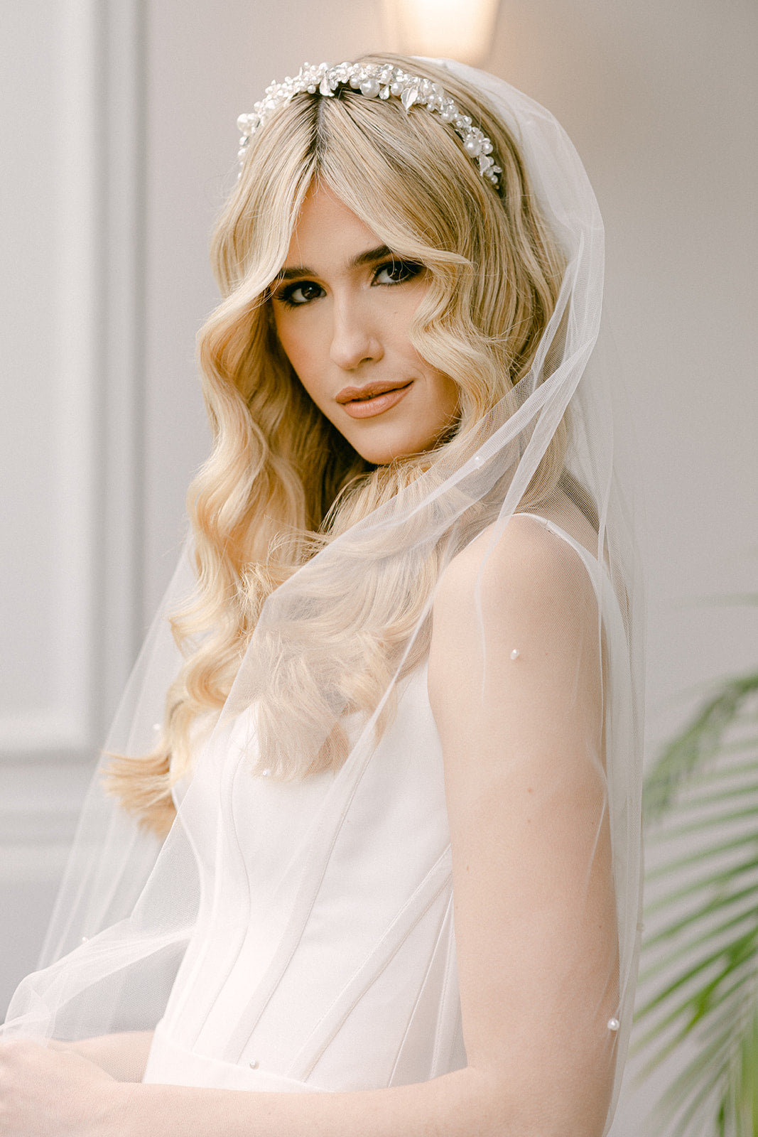 Buy Anne - Pearl Crystal Bridal Headband online | The White Collection Australia