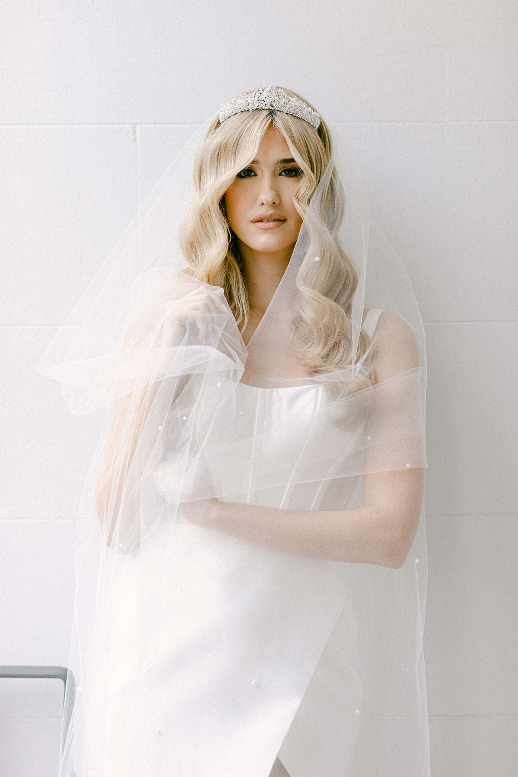 Lulu Soft Tulle Pearl Veil