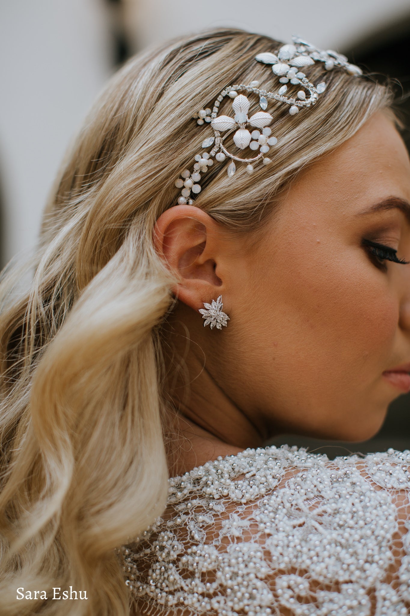 Buy Zara - Crystal Cluster Bridal Stud Earrings online | The White Collection Australia