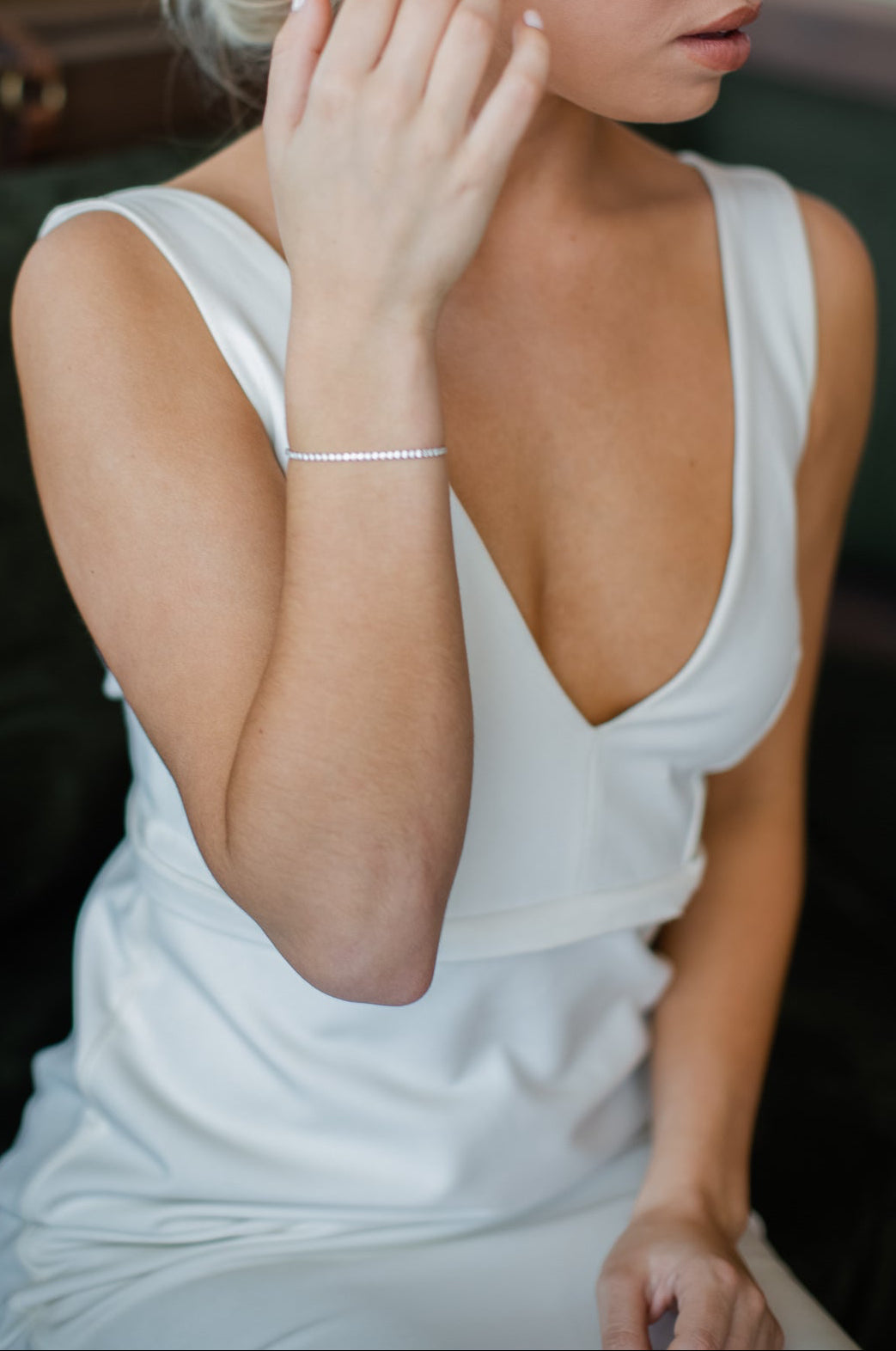 Buy Abbie - Delicate Bridal Tennis Bracelet online | The White Collection Australia
