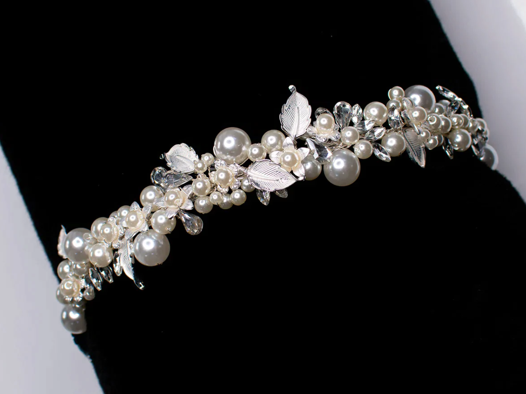 Buy Anne - Pearl Crystal Bridal Headband online | The White Collection Australia