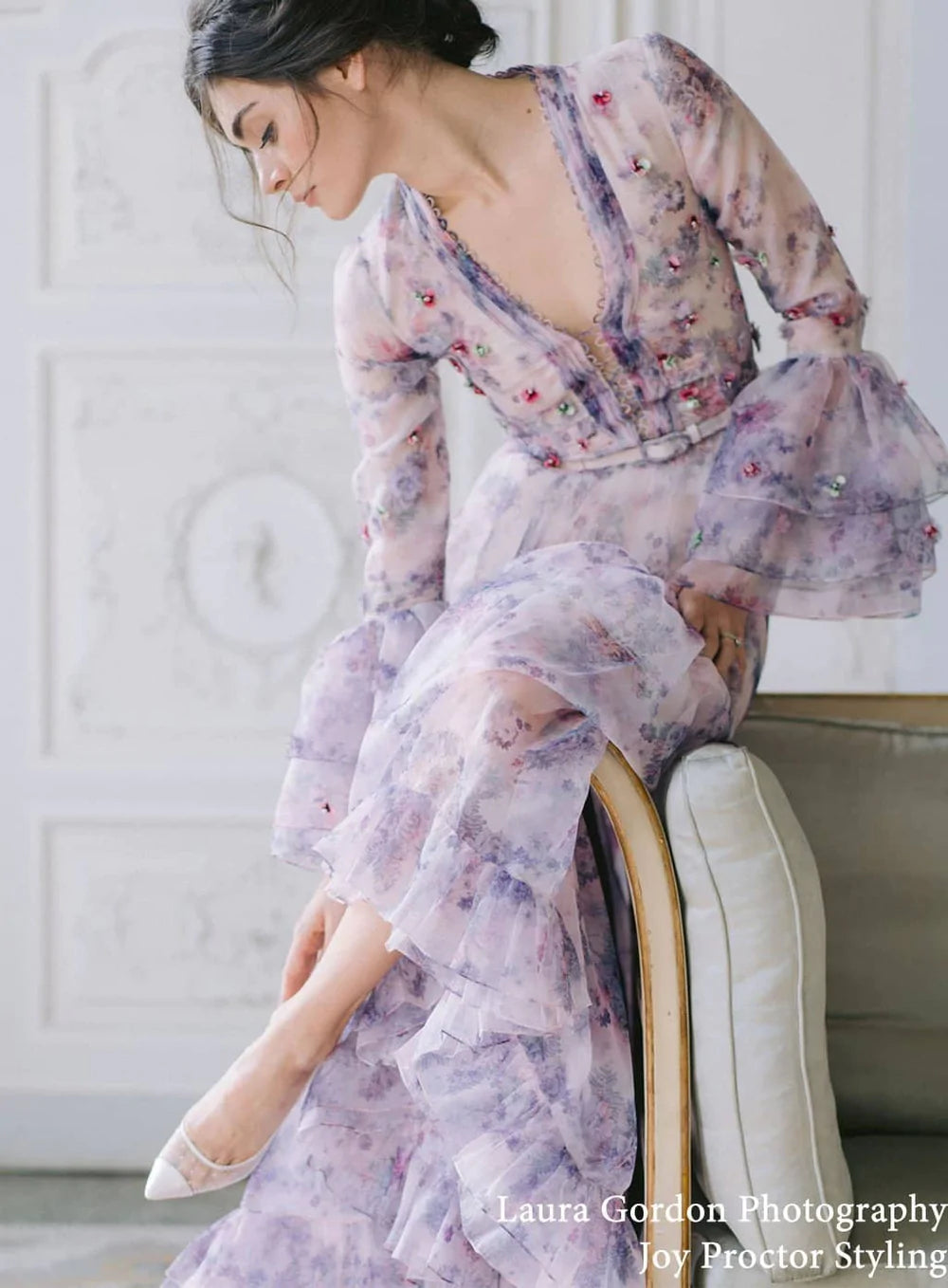 Matilda - Polka Dot Ivory Pump With Tulle Bow