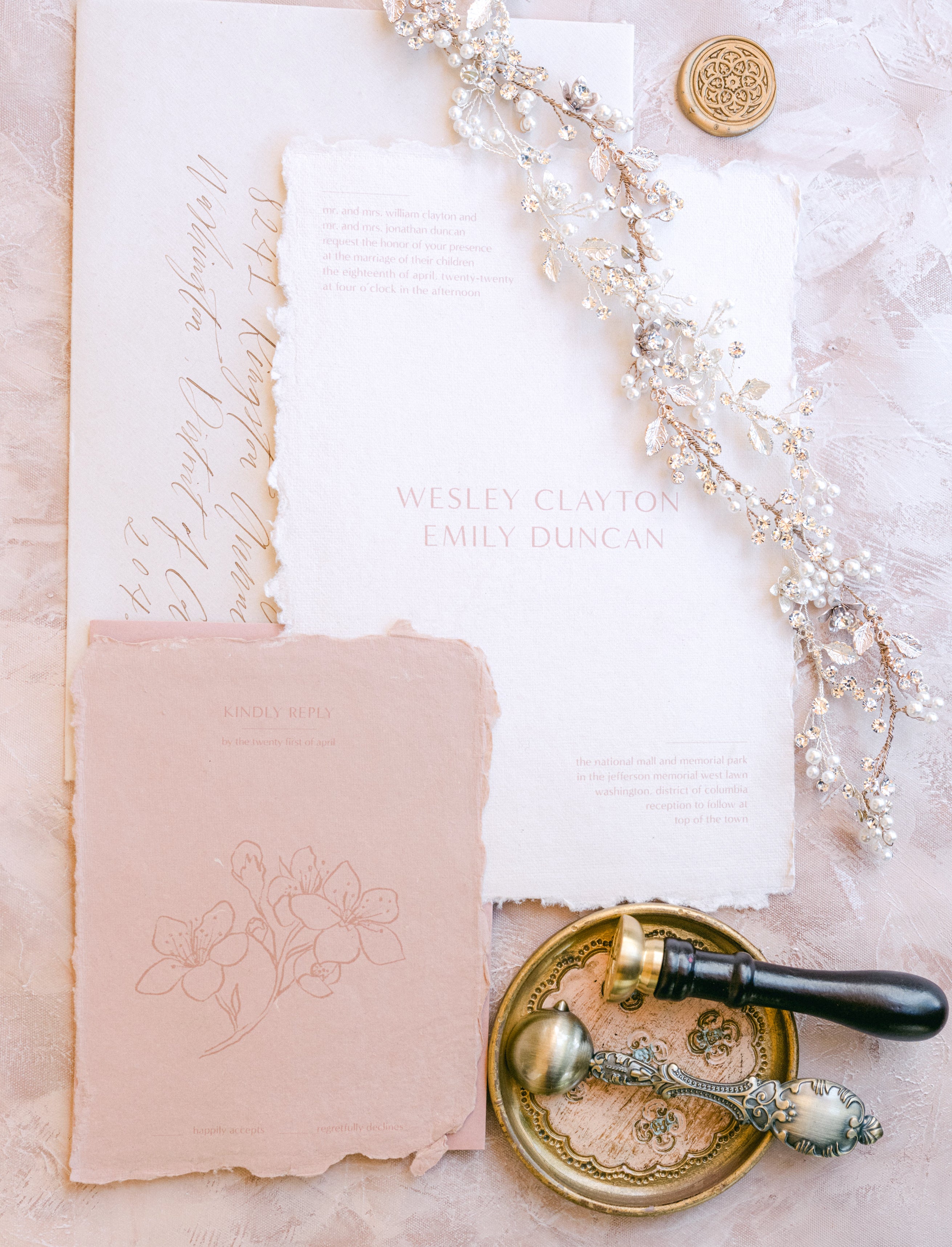 Carmella - Twin Row Mixed Bridal Hair Vine