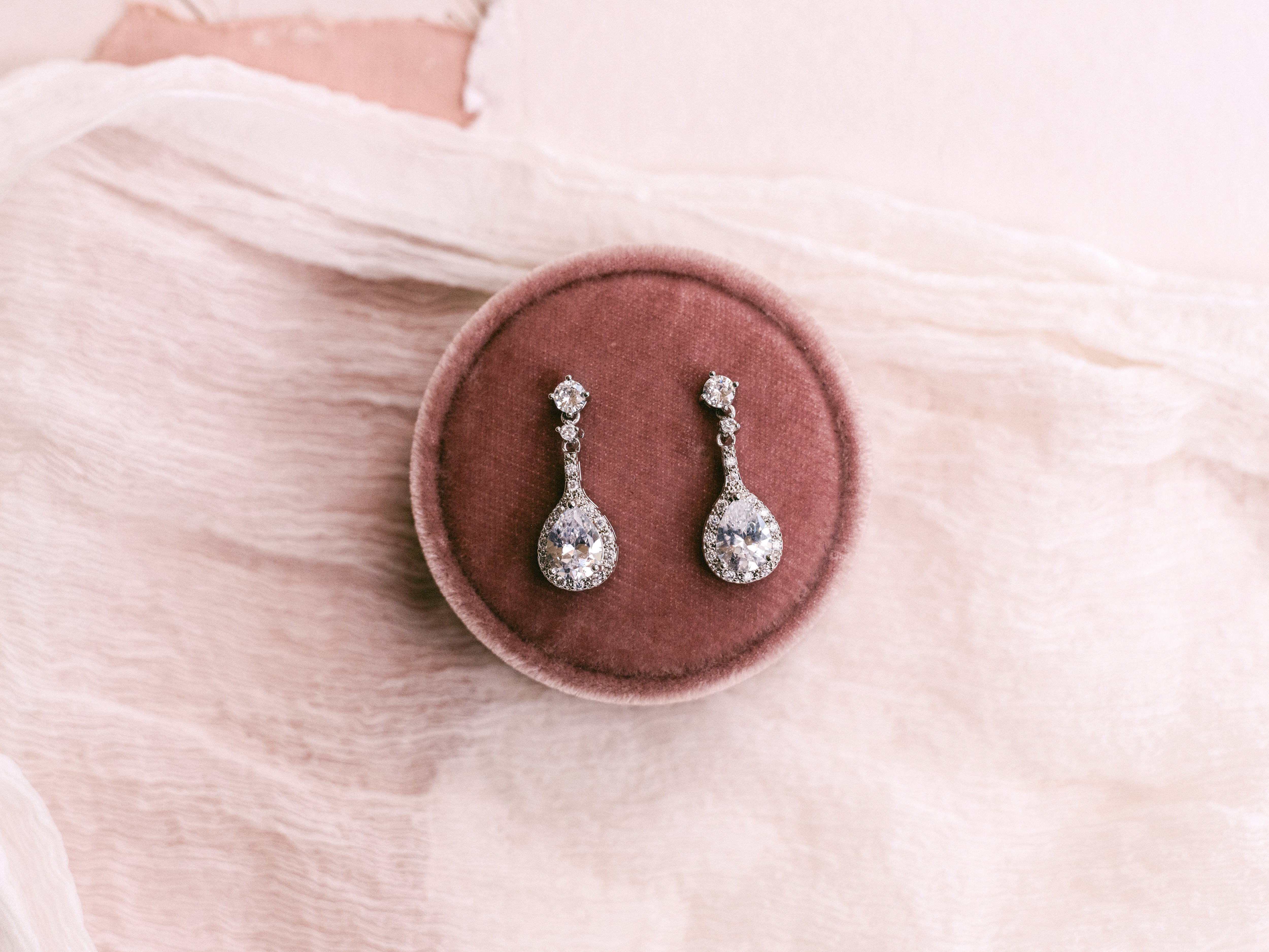 Buy Emily - Petite Teardrop Crystal Bridal Earrings online | The White Collection Australia