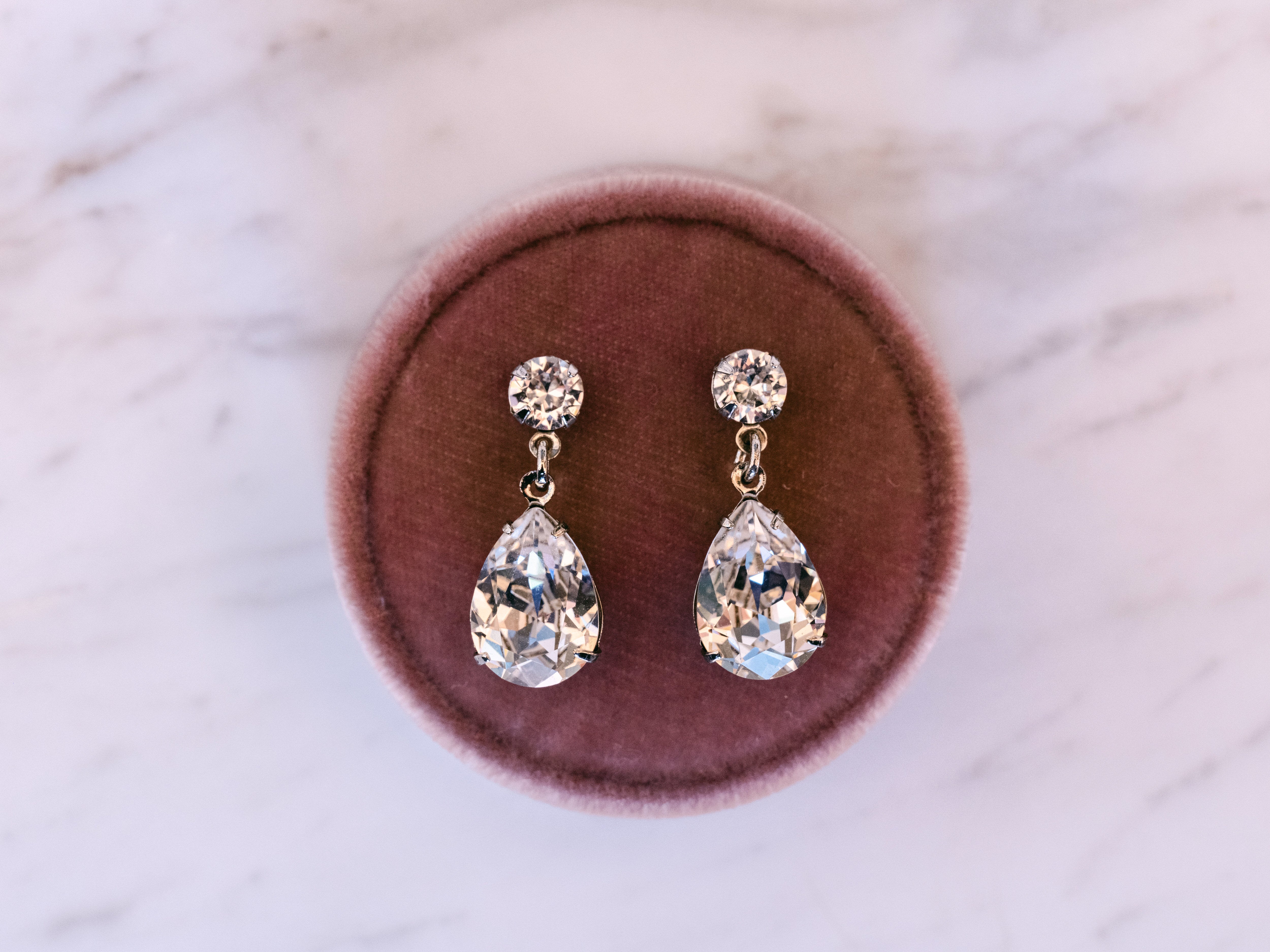 Buy Hannah - Swarovski Pear Drop Bridal Earrings online | The White Collection Australia