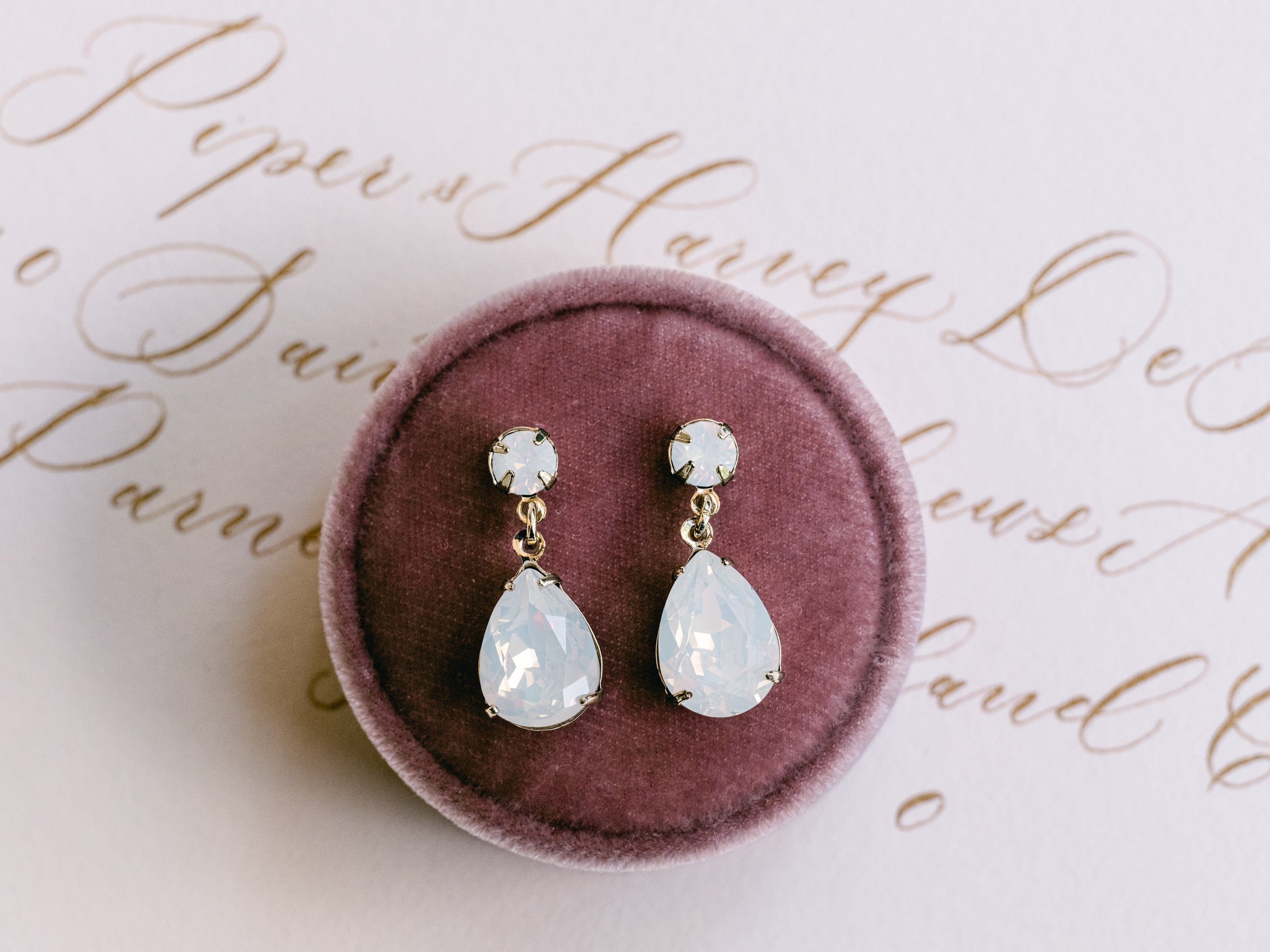 Buy Hannah - Swarovski Pear Drop Bridal Earrings online | The White Collection Australia