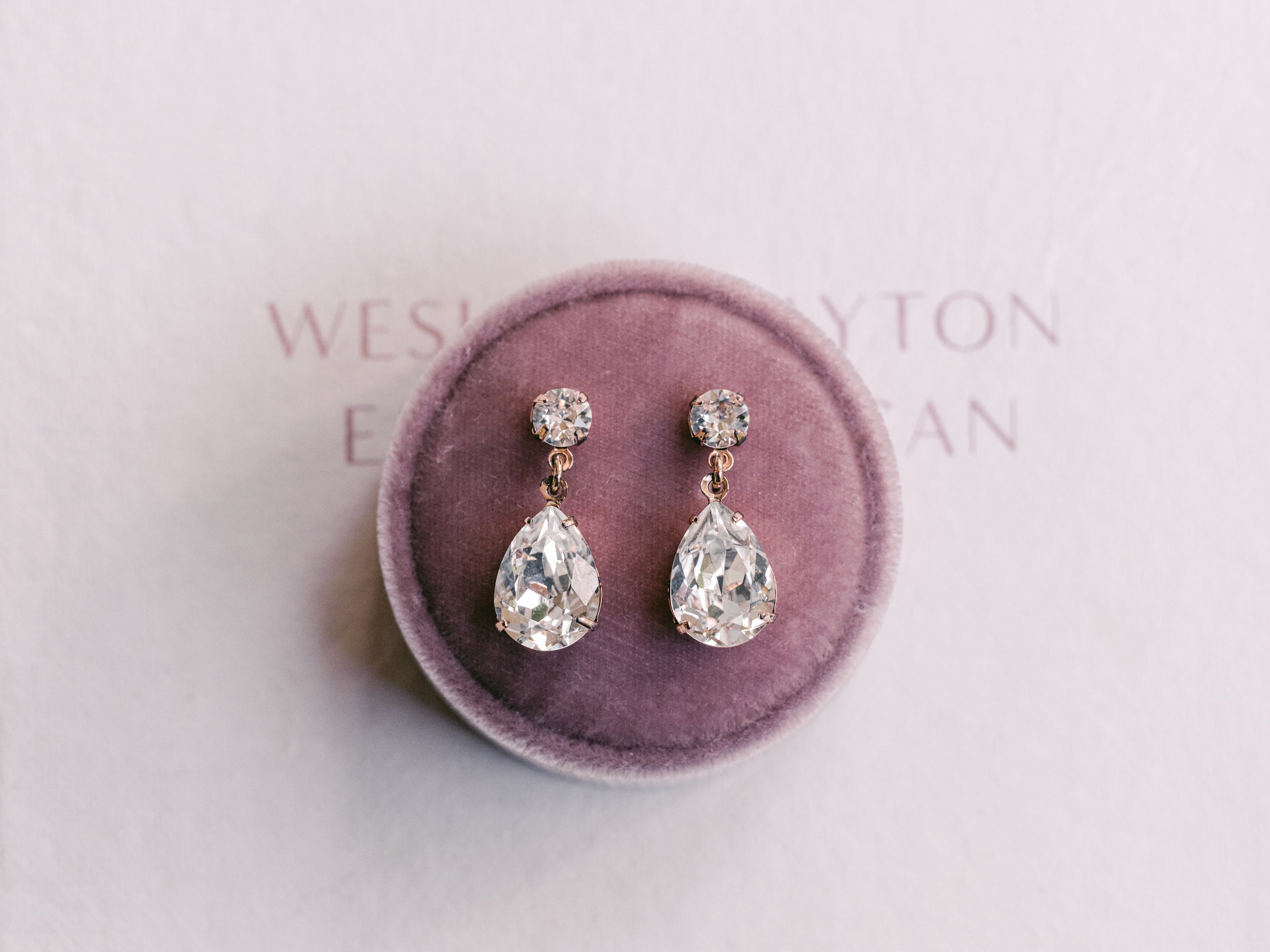 Buy Hannah - Swarovski Pear Drop Bridal Earrings online | The White Collection Australia