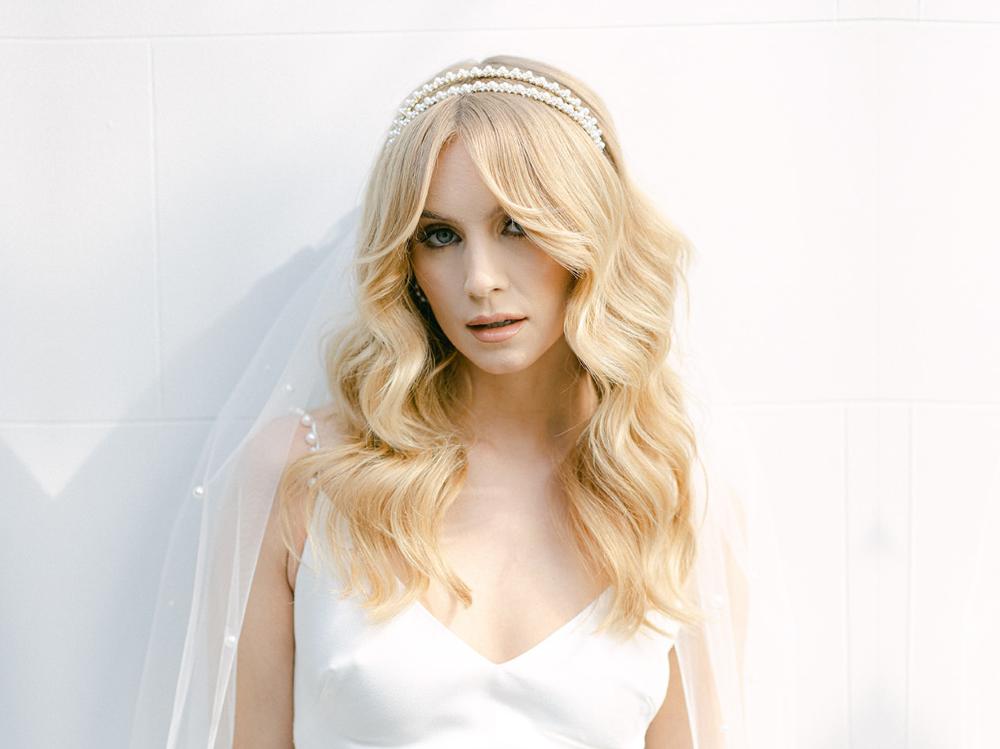 Buy Lauren - Crystal & Pearl Bridal Double Headband online | The White Collection Australia