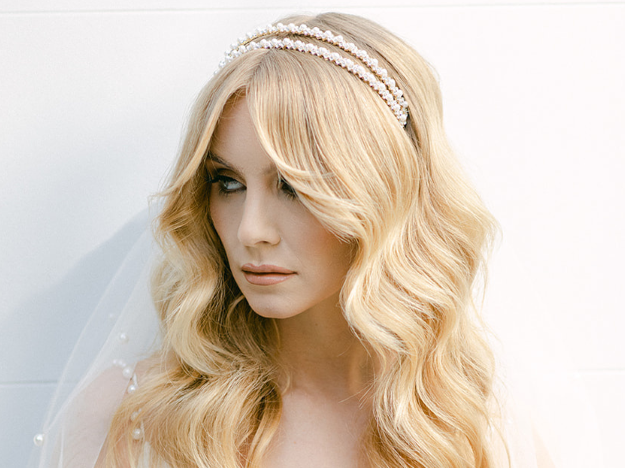 Buy Lauren - Crystal & Pearl Bridal Double Headband online | The White Collection Australia