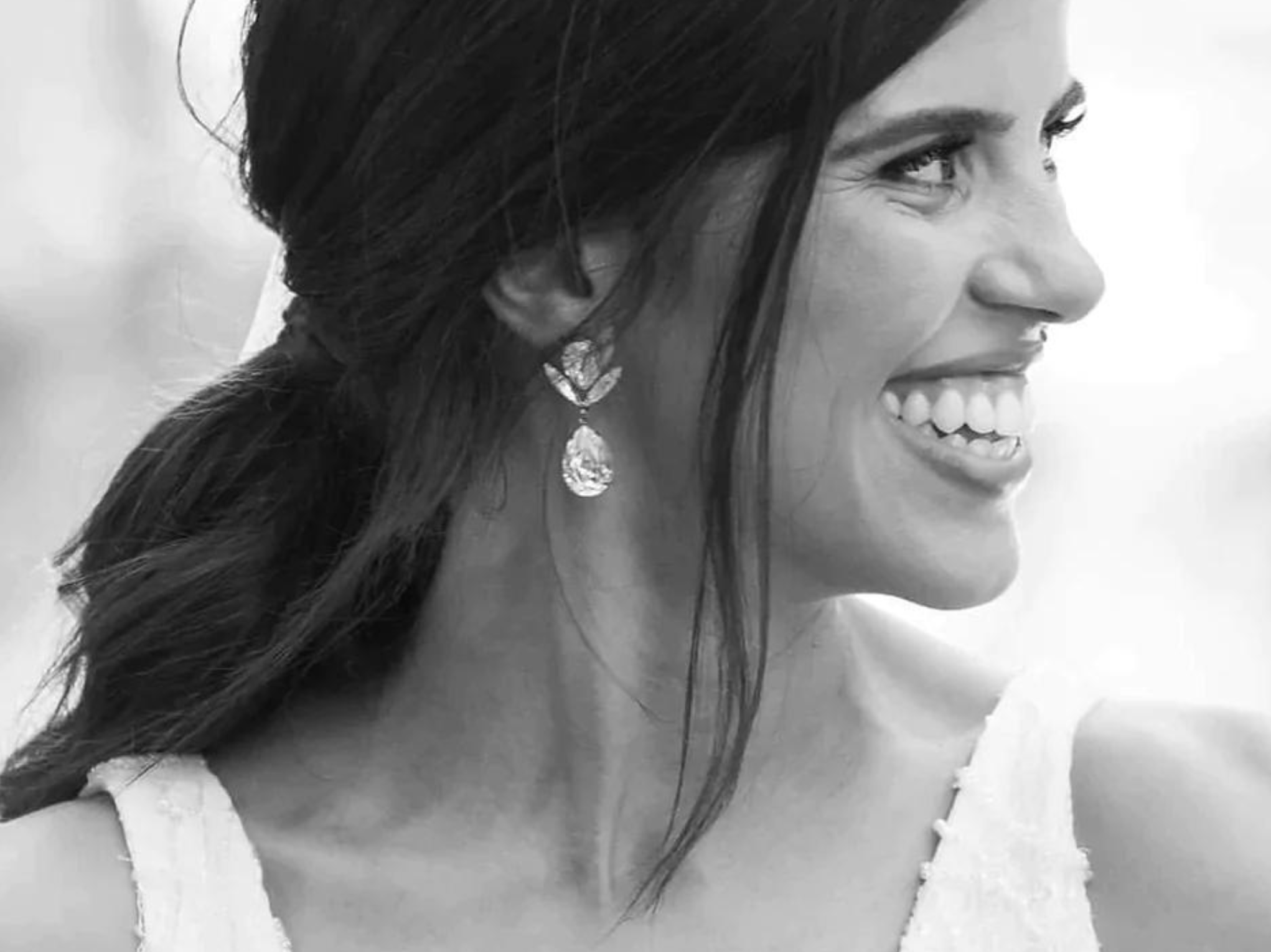 Bird - Silver Swarovski Crystal Bridal Drop Earrings