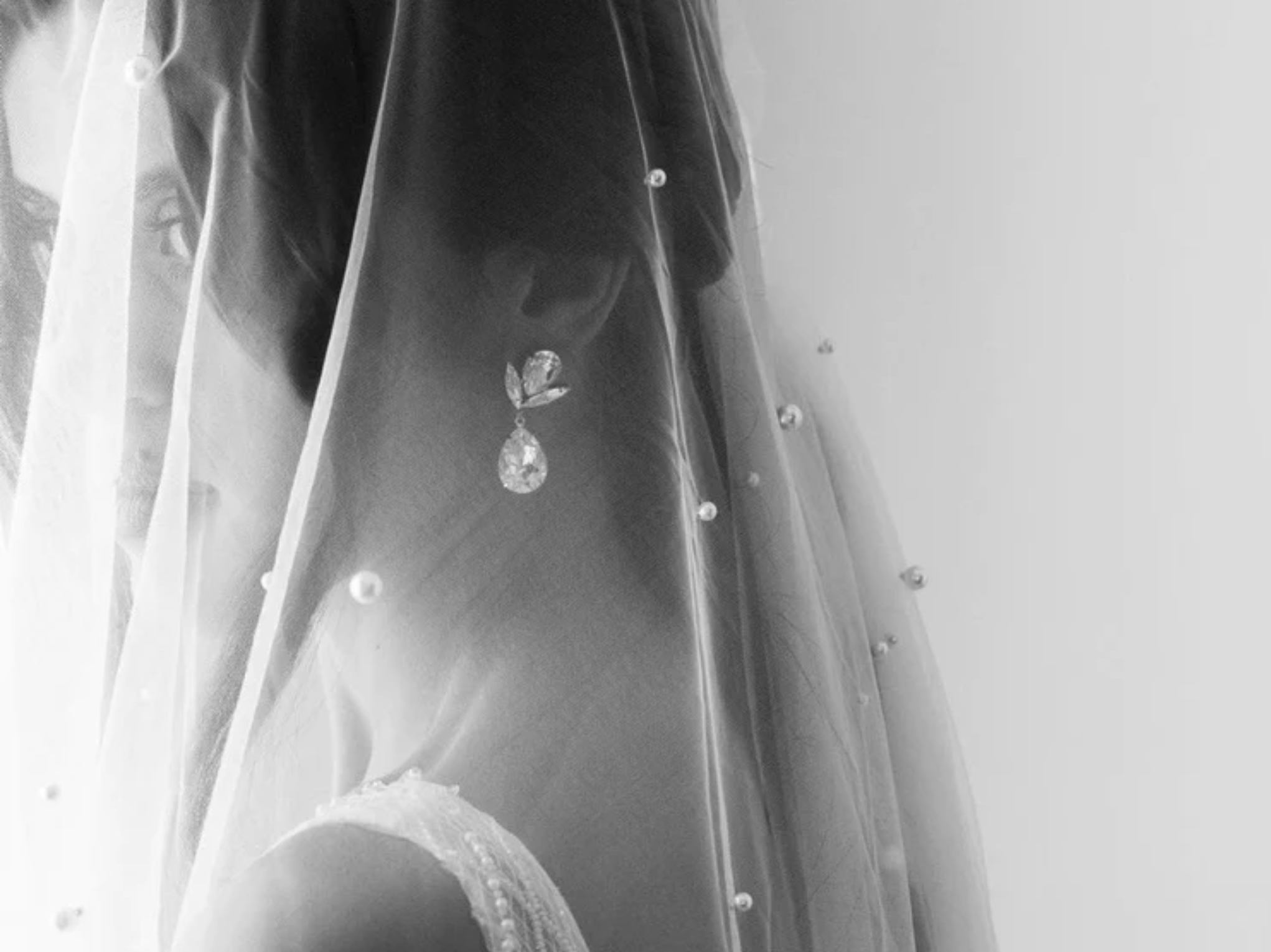 Bird - Silver Swarovski Crystal Bridal Drop Earrings