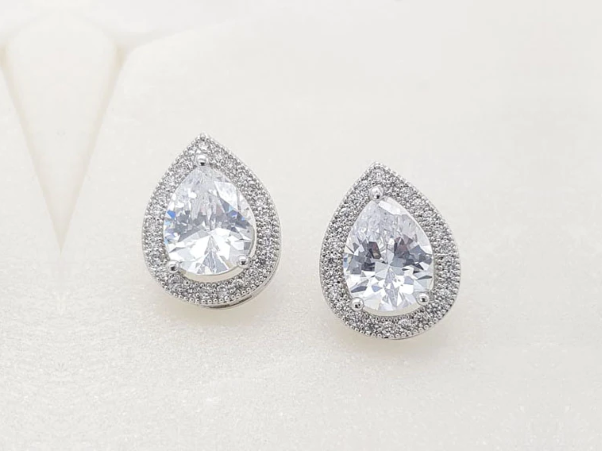 Buy Juliette - Classic Teardrop Crystal Bridal Stud Earrings online | The White Collection Australia