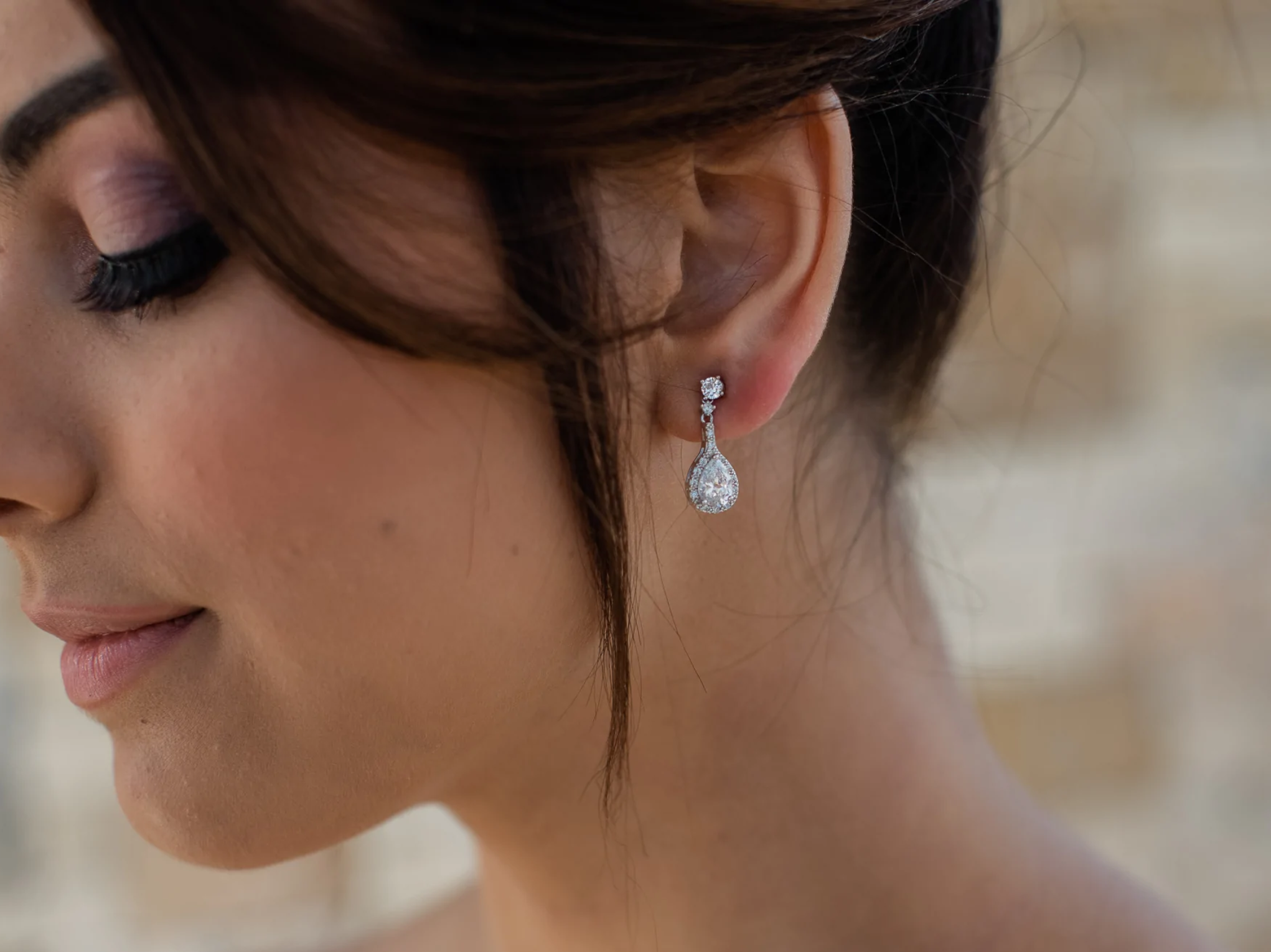 Buy Emily - Petite Teardrop Crystal Bridal Earrings online | The White Collection Australia