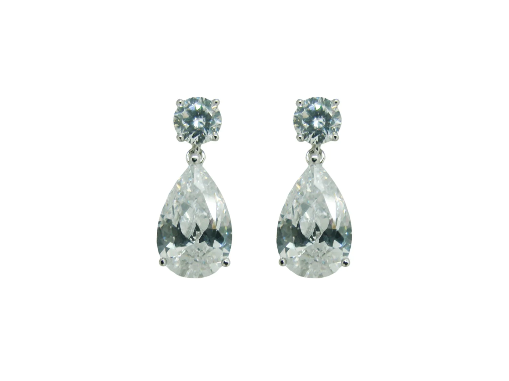 Buy Claire - Classic Pear Crystal Bridal Drop Earrings online | The White Collection Australia