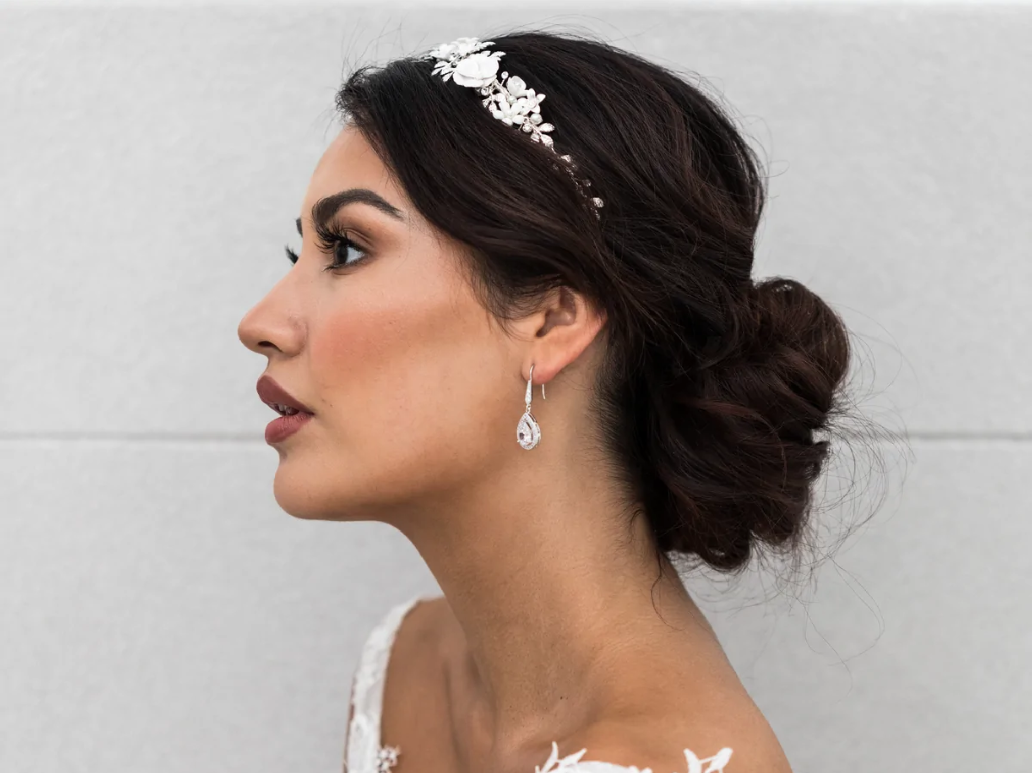 Buy Mia - Elegant Crystal Drop Bridal Earrings online | The White Collection Australia