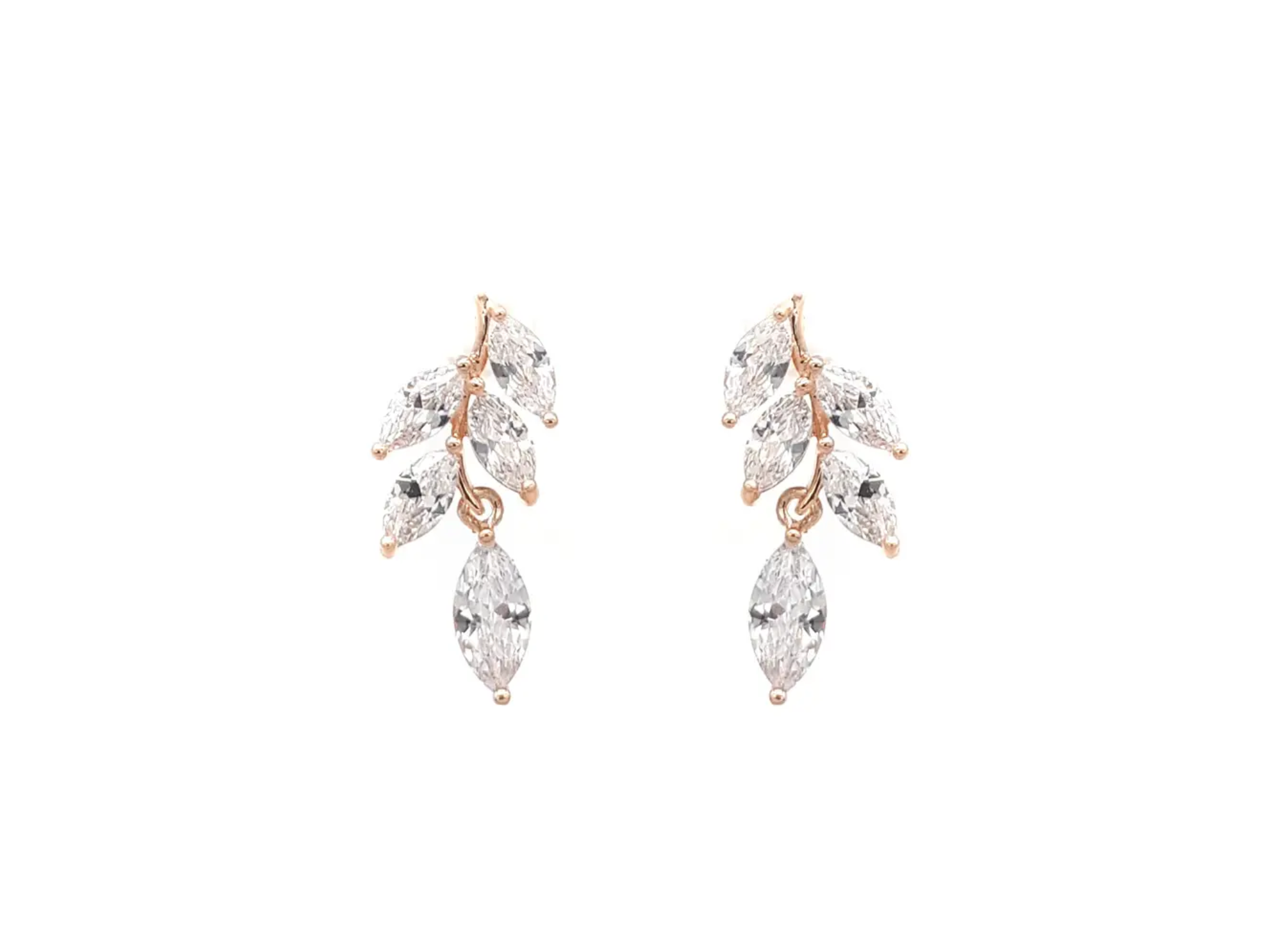 Buy Eve - Crystal Dainty Leaf Drop Bridal Earrings online | The White Collection Australia