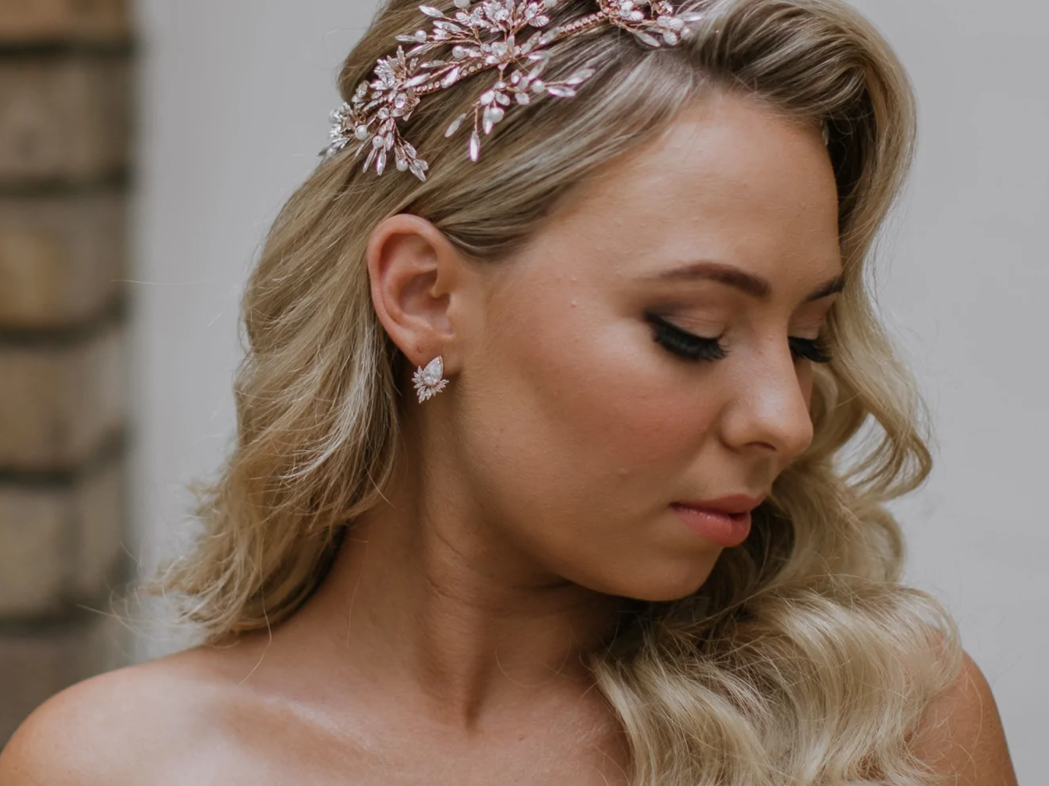 Buy Harlow - Crystal Pear & Marquise Bridal Stud Earrings online | The White Collection Australia