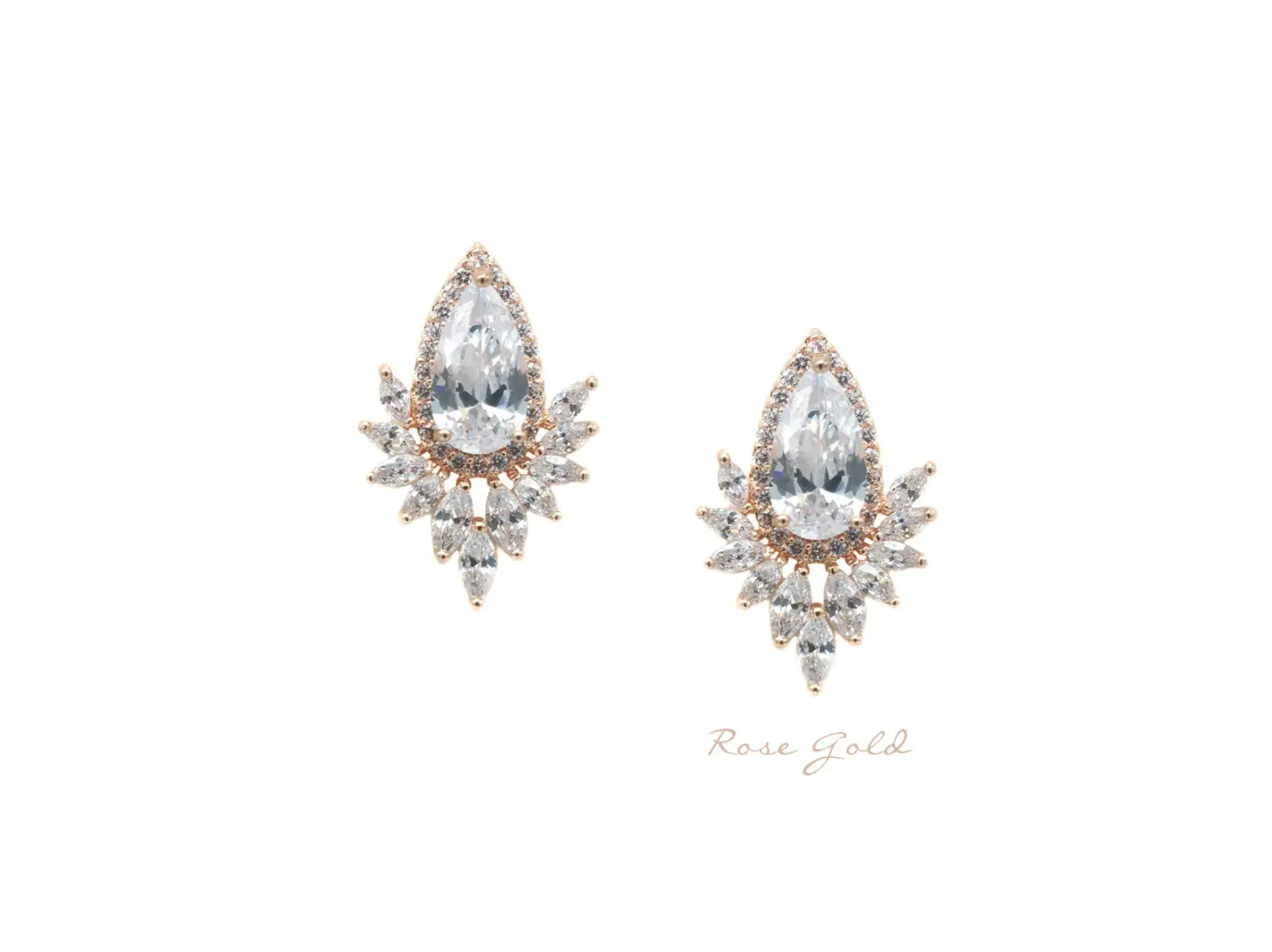 Buy Harlow - Crystal Pear & Marquise Bridal Stud Earrings online | The White Collection Australia