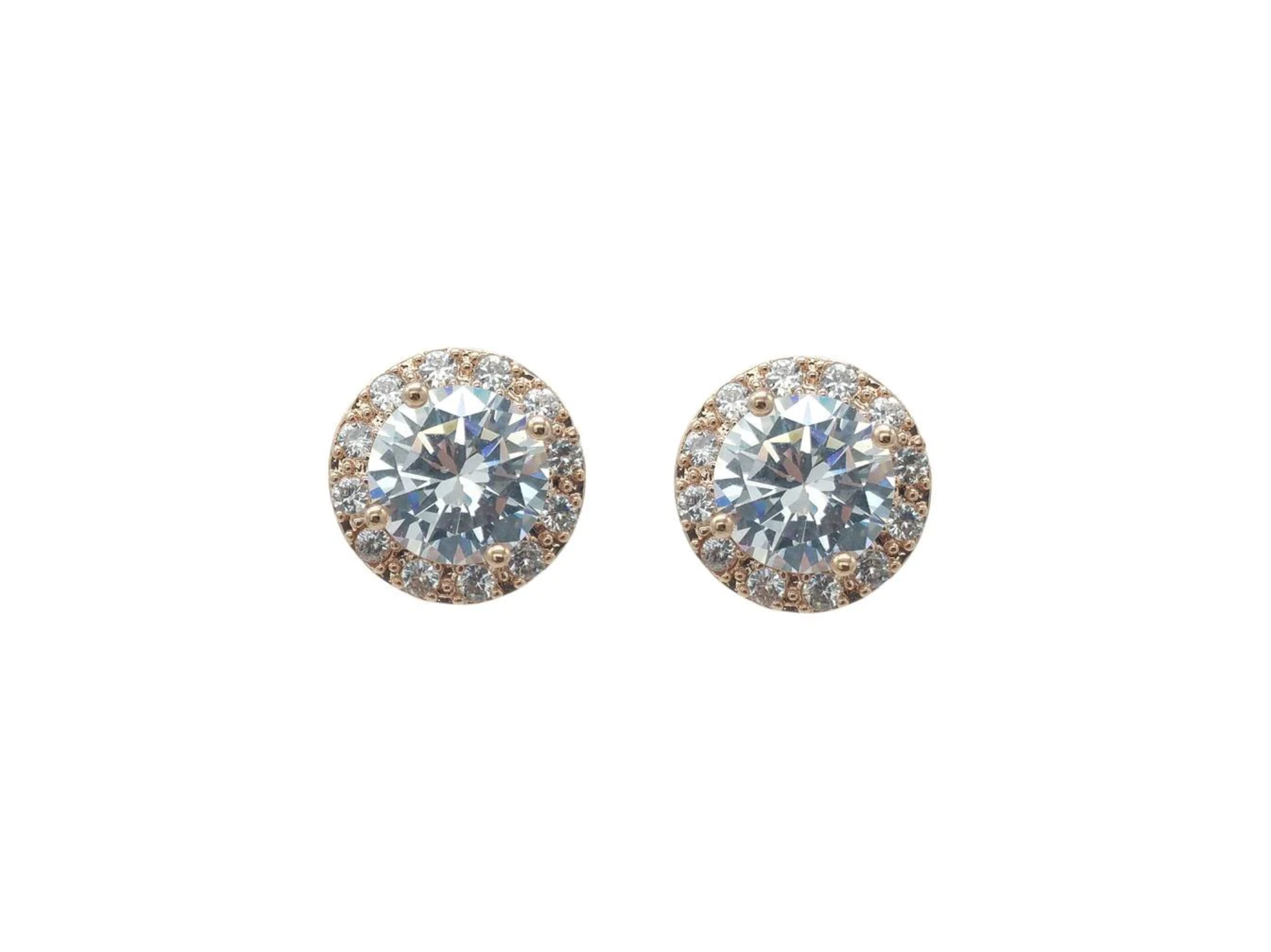 Buy Natalie - Lovely Round Crystal Bridal Stud Earrings online | The White Collection Australia