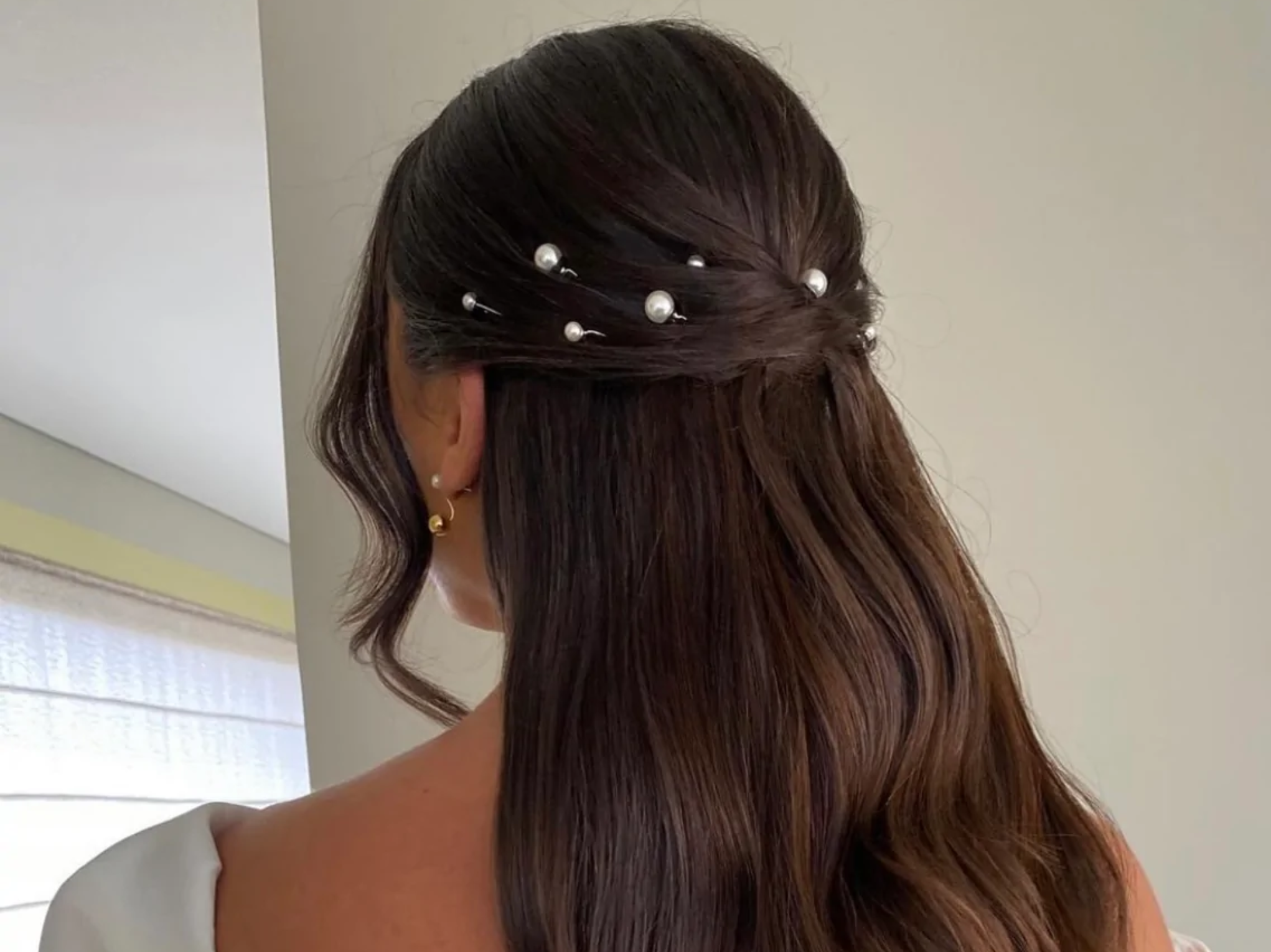 Mila pearl bridal hair pin trio, The White Collection Australia
