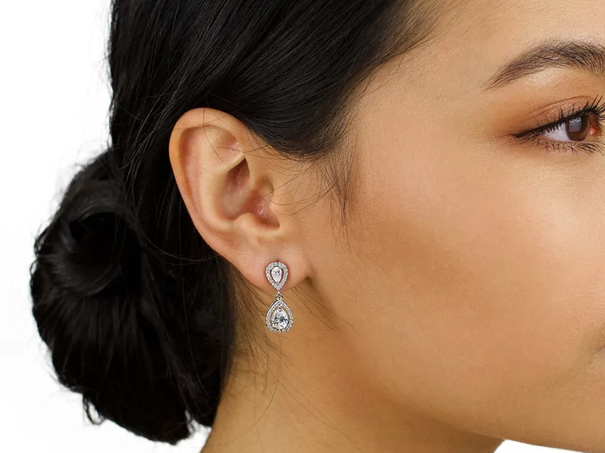 Buy Grace - Modern Crystal Teardrop Bridal Earrings online | The White Collection Australia